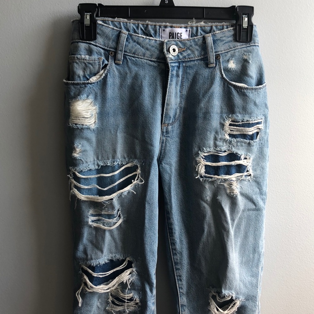 PAIGE ripped patch jeans